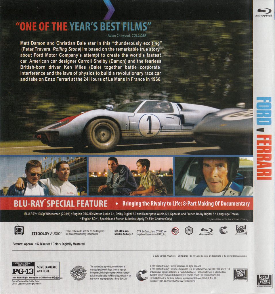 Ford v Ferrari (Blu-ray) - Speedy Video